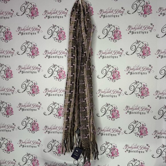 Scarf Italy ๐ฎ๐น alpaca ๐ฆ wool Manifattura almar Elegant Brown Patterned Scarf - Picture 3 of 11
